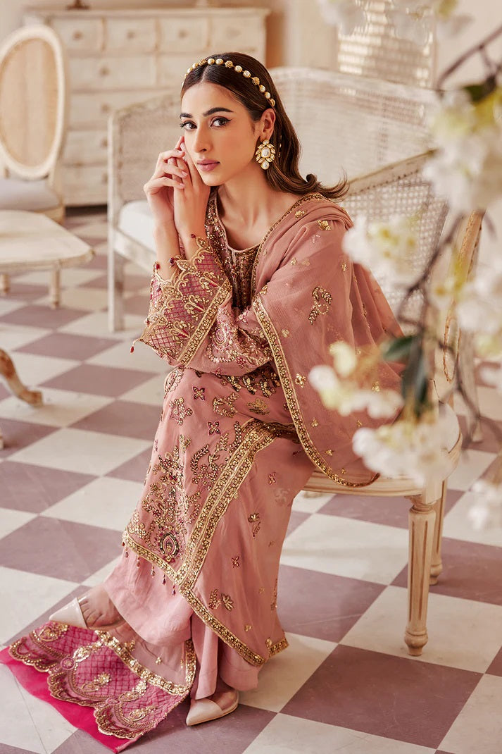 Emaan Adeel Embroidered Chiffon 3 piece Unstitched Dress - LX 05