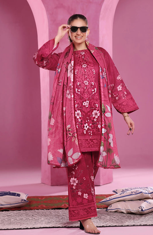 Coco Cords by Alzohaib Printed Cambric 3pc Dress Unstitched - CCC2-2506