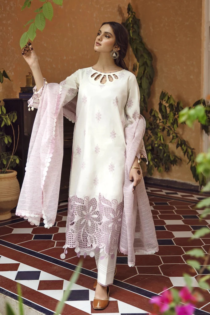 Meena Kumari By Aabyaan Embroidered Chikankari Lawn 3pc Suits Unstitched AB-06 Mehrunissa