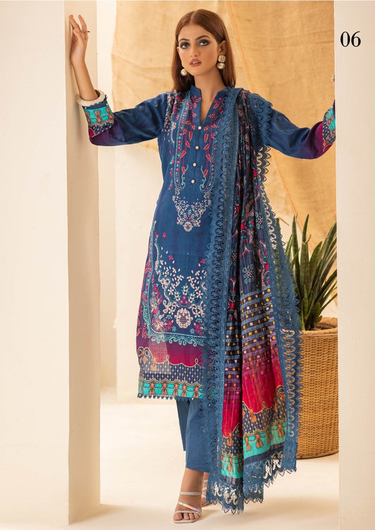 Colors by Al Zohaib Printed Lawn Suits Unstitched 3 Piece CSD-23-06 - Summer Collection
