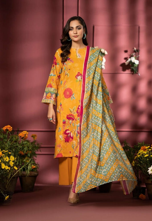 Pairoz by GJC Printed Lawn 3 piece Unstitched dress - PGJ-A06