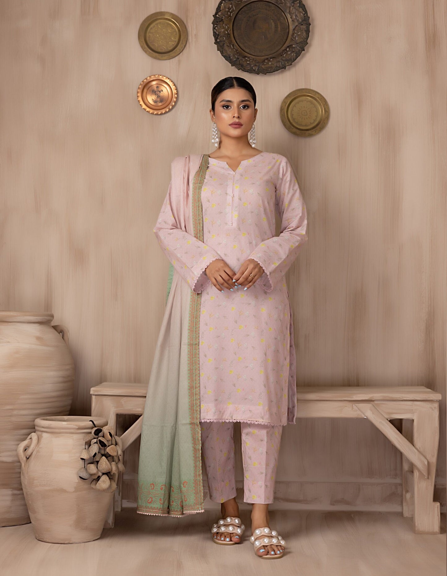 Identic Separate Mid Summer Printed Cotton 3 Piece Unstitched - ISMSC3 - 06