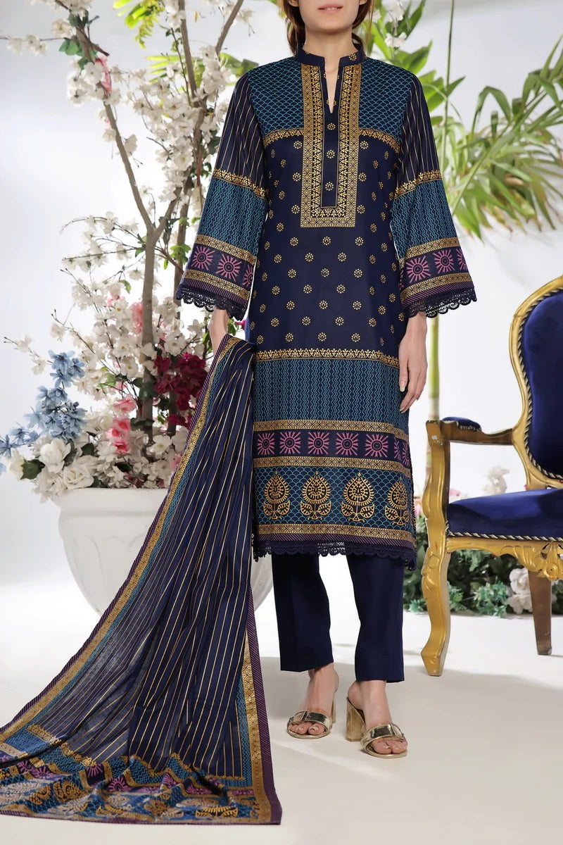 Daman By VS Textiles Printed Lawn Suits Unstitched 3 Piece VS24-D1 2906-A - Summer Collection