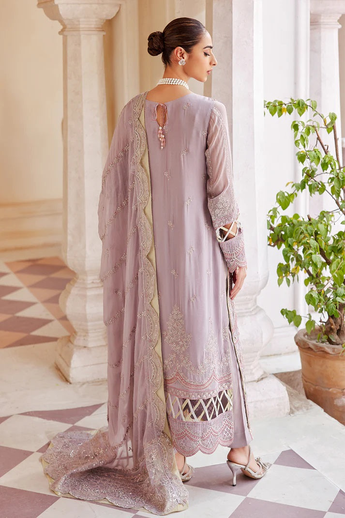 Emaan Adeel Embroidered Chiffon 3 piece Unstitched Dress - LX 06