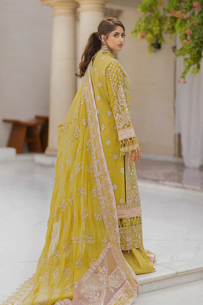 Ishq Aatish by Emaan Adeel Embroidered Chiffon Suits Unstitched 3 Piece EA23IA-06 Farah - Luxury Collection