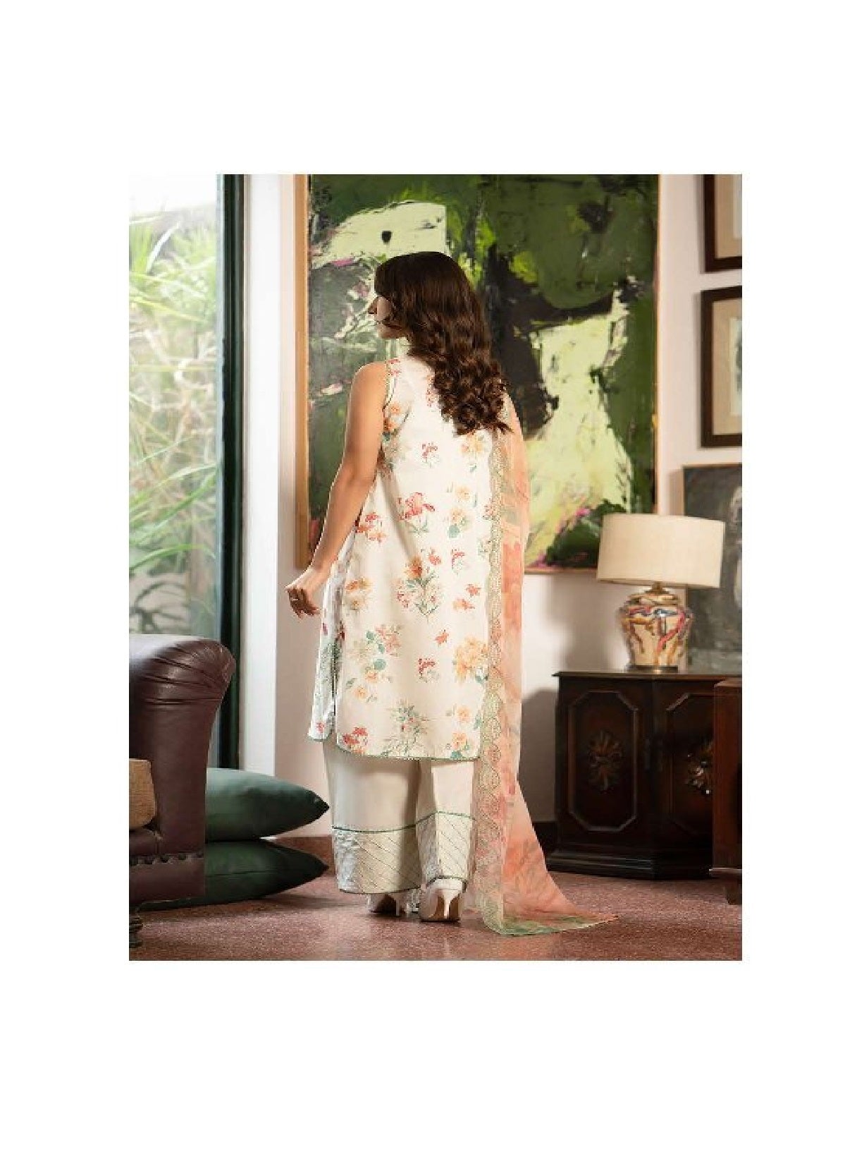 Mishaal by Gulljee Embroidered Lawn 3 piece Unstitched Dress - GJM11 - A06 - Summer Collection