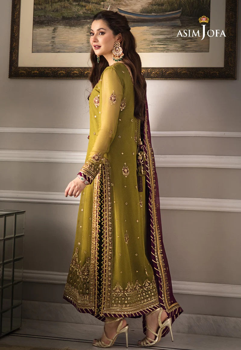 Asim Jofa Zari Sitara Embroidered Chiffon Unstitched 3 Piece Dress - AJZS 06