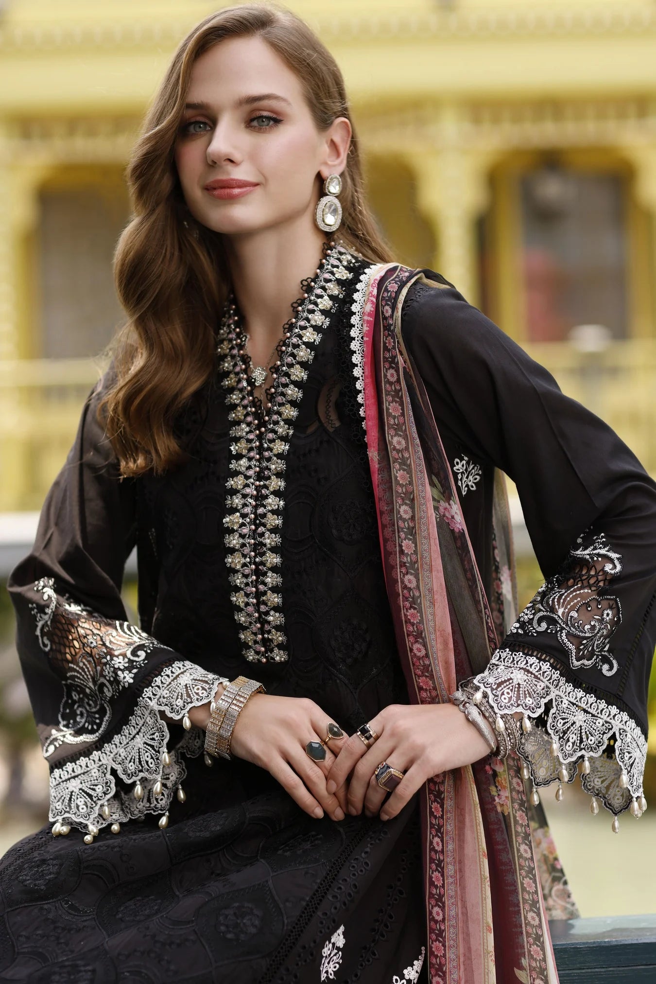 Noor By Saadia Asad Embroidered Lawn Suits Unstitched 3 Piece D06 - Fiya