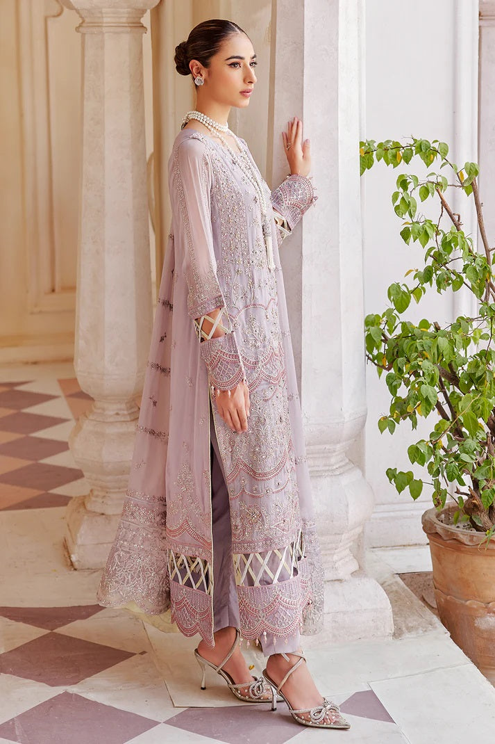 Emaan Adeel Embroidered Chiffon 3 piece Unstitched Dress - LX 06