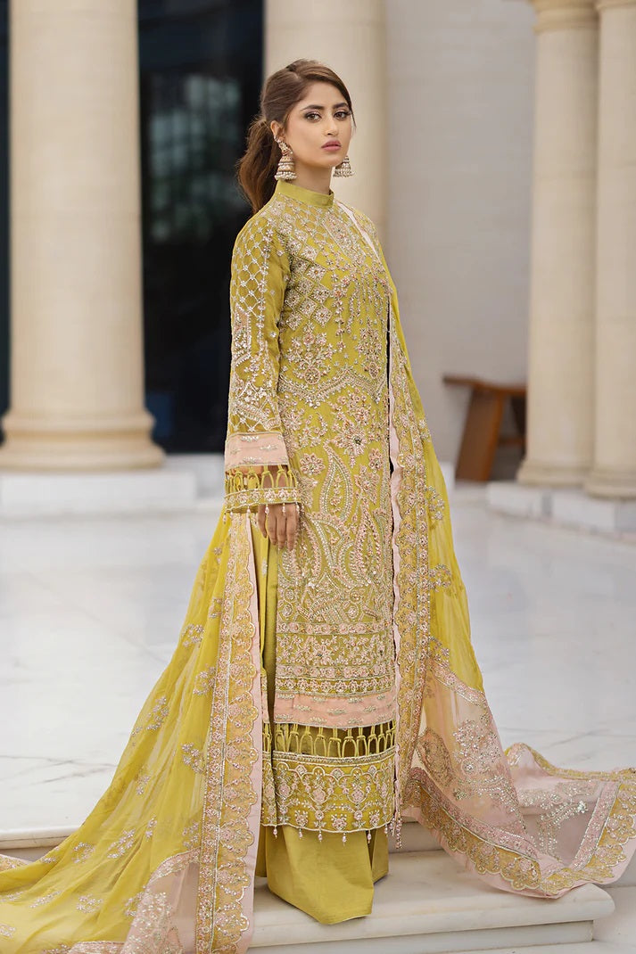 Ishq Aatish by Emaan Adeel Embroidered Chiffon Suits Unstitched 3 Piece EA23IA-06 Farah - Luxury Collection