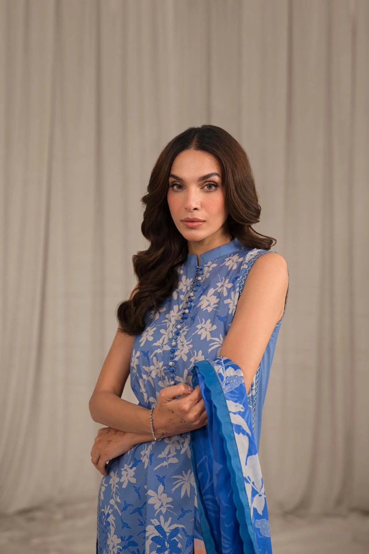 Sahar Printed Lawn Suits Unstitched 3 Piece SHR-S24-PL-V1-06 - Summer Collection