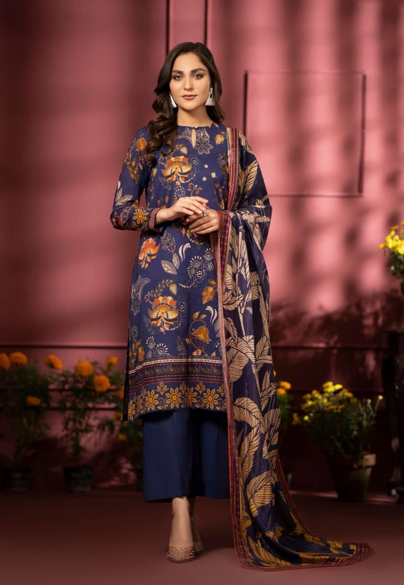 Pairoz by GJC Printed Lawn 3 piece Unstitched dress - PGJ-A07