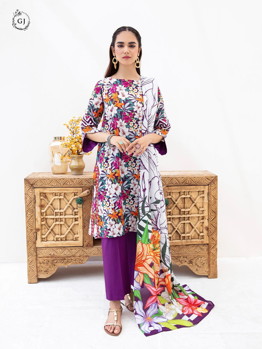 Aviva by GJ Digital Printed Lawn 2 piece Unstitched - GJAV23-A7