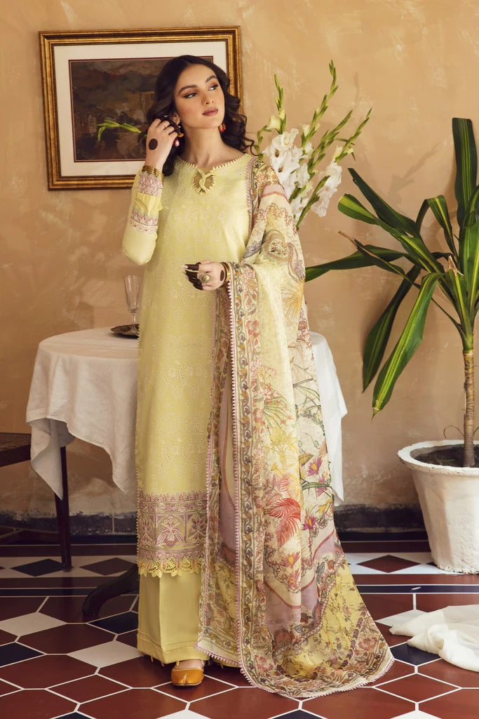 Meena Kumari By Aabyaan Embroidered Chikankari Lawn 3pc Suits Unstitched AB-07 Zeenat