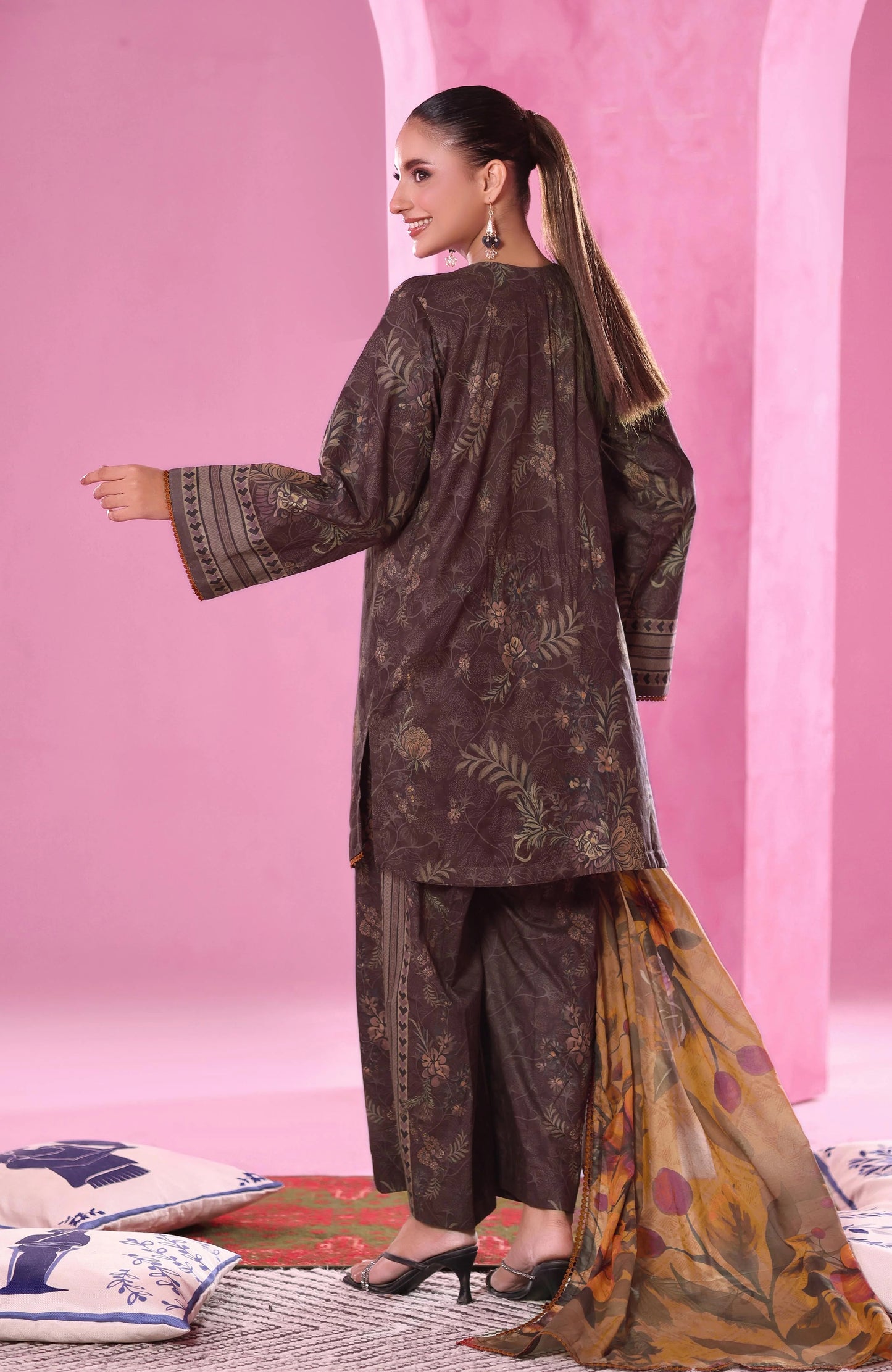 Coco Cords by Alzohaib Printed Cambric 3pc Dress Unstitched - CCC2-2507