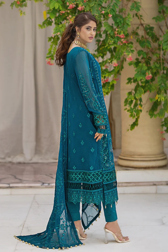 Ishq Aatish by Emaan Adeel Embroidered Chiffon Suits Unstitched 3 Piece EA23IA-07 Fareeda - Luxury Collection