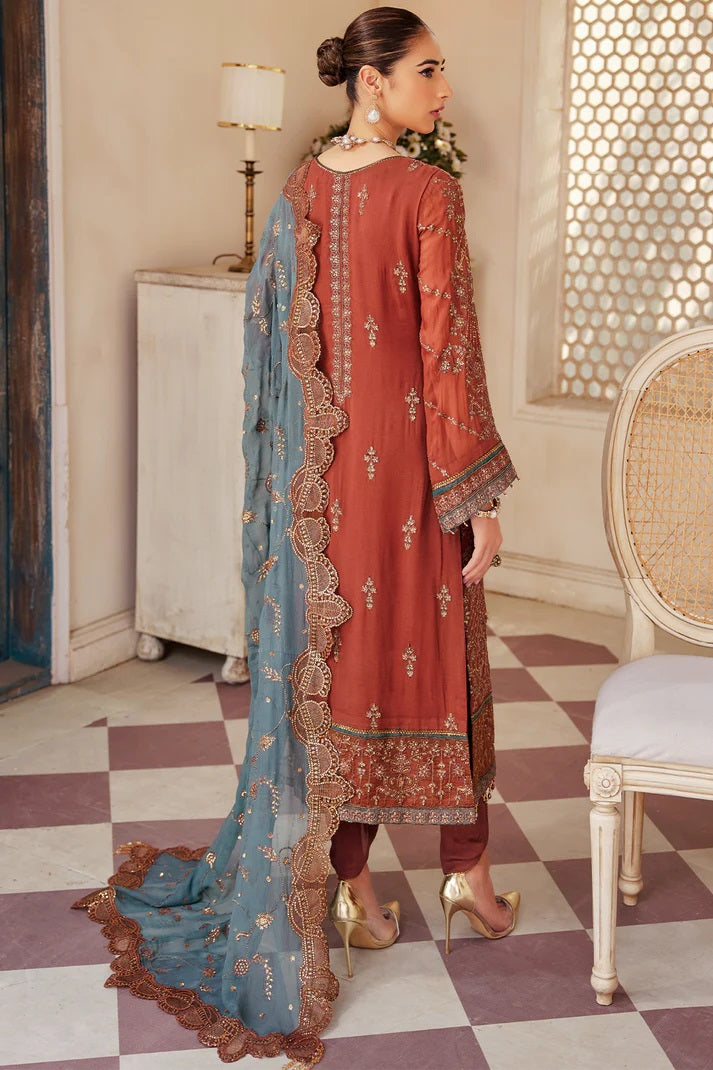 Emaan Adeel Embroidered Chiffon 3 piece Unstitched Dress - LX 07