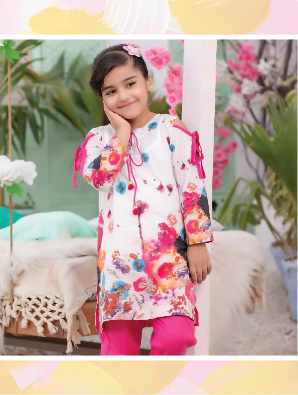 Regalia Textiles Printed Girls Lawn Suits Unstitched 2 Piece RGK-07 - Summer Collection