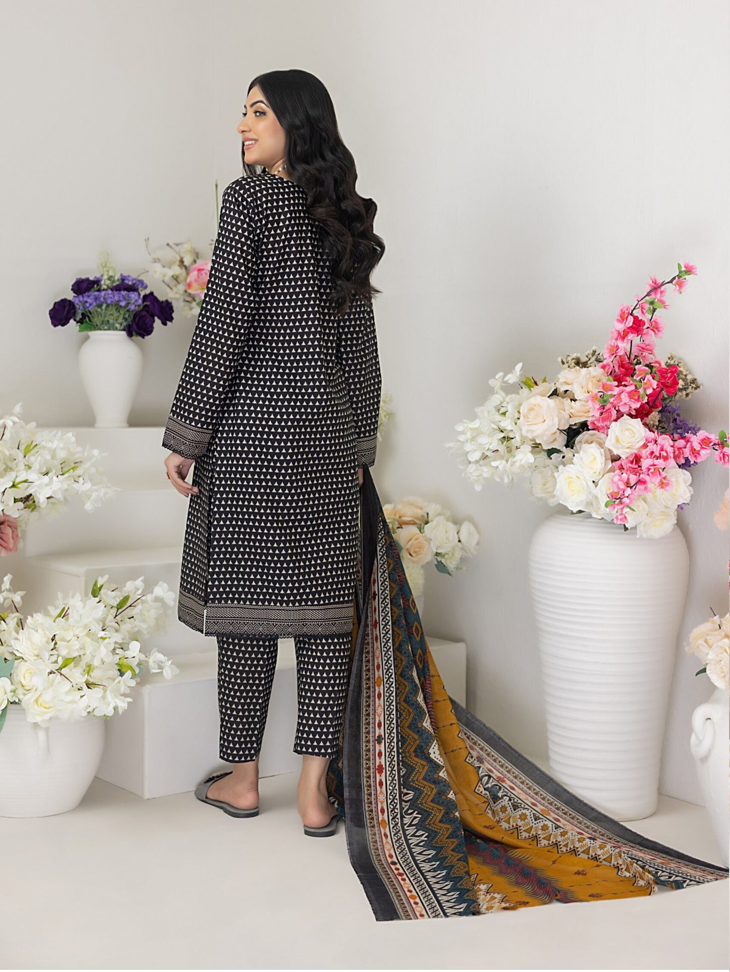 Identic Separates Printed Lawn 3 piece Unstitched dress - IDS-10-07 - Summer Collection