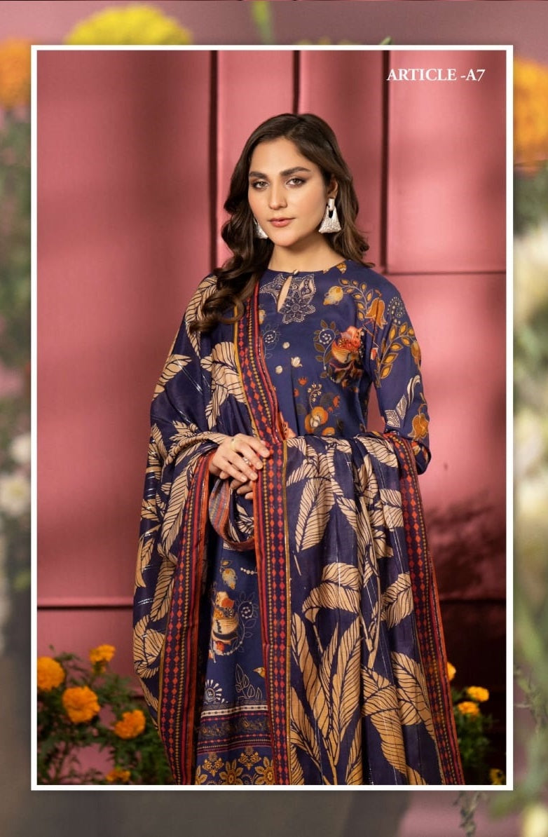 Pairoz by GJC Printed Lawn 3 piece Unstitched dress - PGJ-A07
