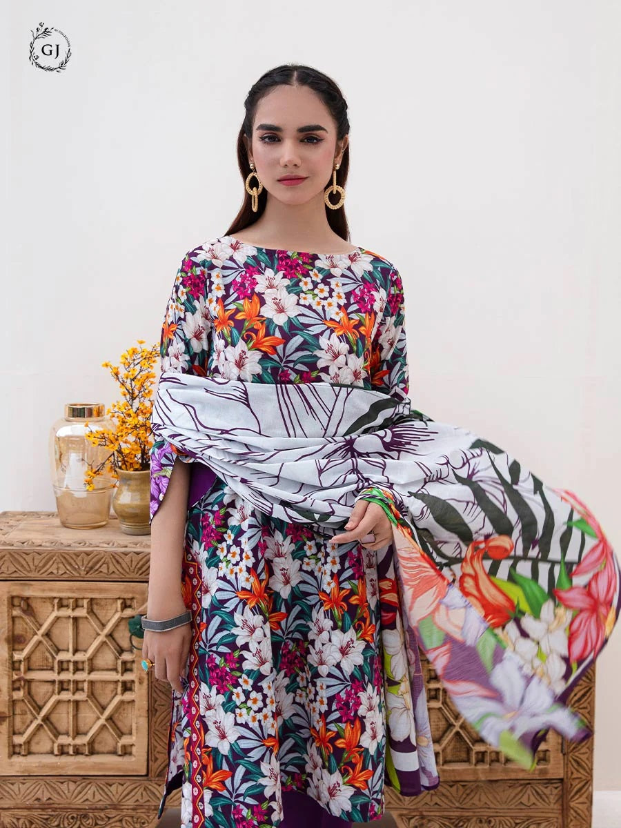 Aviva by GJ Digital Printed Lawn 2 piece Unstitched - GJAV23-A7