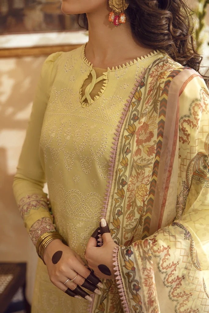 Meena Kumari By Aabyaan Embroidered Chikankari Lawn 3pc Suits Unstitched AB-07 Zeenat