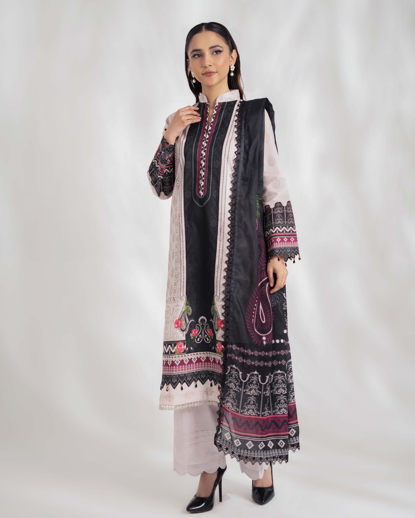 Colors by AlZohaib Textile Digital Printed 3 Piece Lawn Unstitched Dress - D07 Summer Collection
