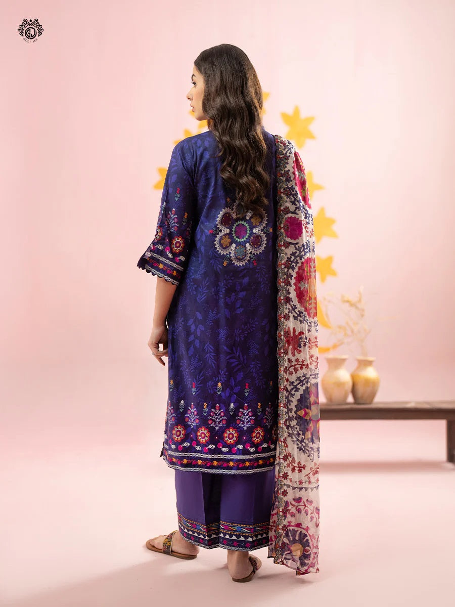 Rang Pasand by Gulljee Embroidered Lawn Unstitched 3 Piece Dress - GRP2406A7