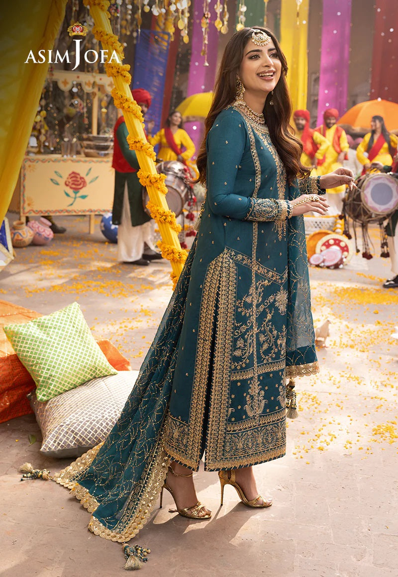 Chamak Damak by Asim Jofa Embroidered Suits Unstitched 3 Piece AJCD-07 - Festive Collection
