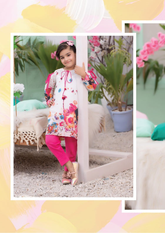 Regalia Textiles Printed Girls Lawn Suits Unstitched 2 Piece RGK-07 - Summer Collection