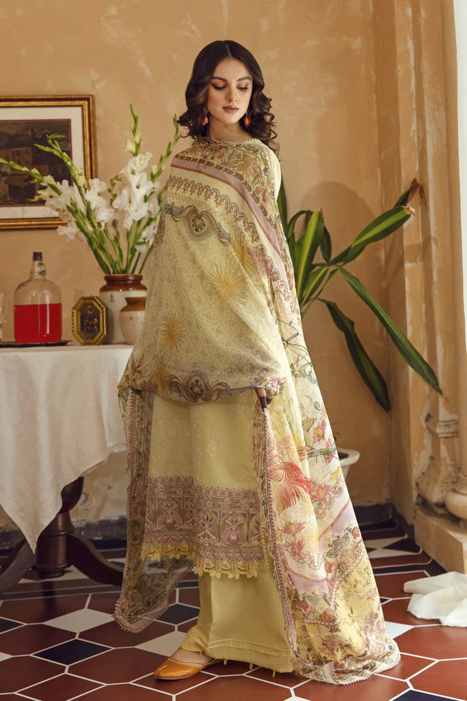 Meena Kumari By Aabyaan Embroidered Chikankari Lawn 3pc Suits Unstitched AB-07 Zeenat