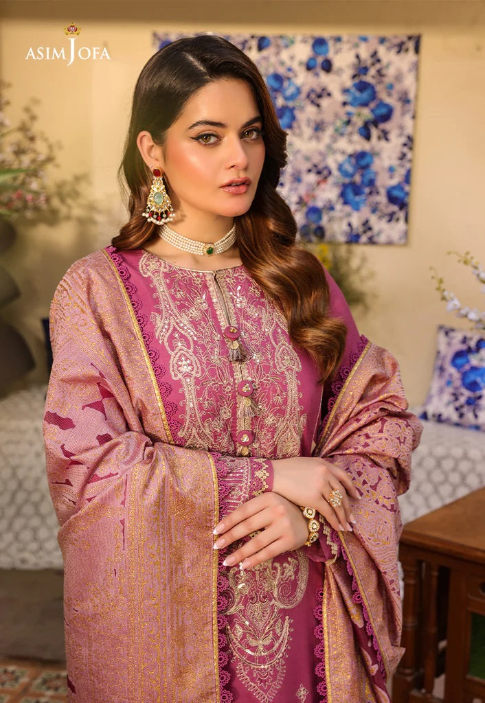 Zarq Barq By Asim Jofa Embroidered Suits Unstitched 3 Piece AJZB-07 - Eid Collection