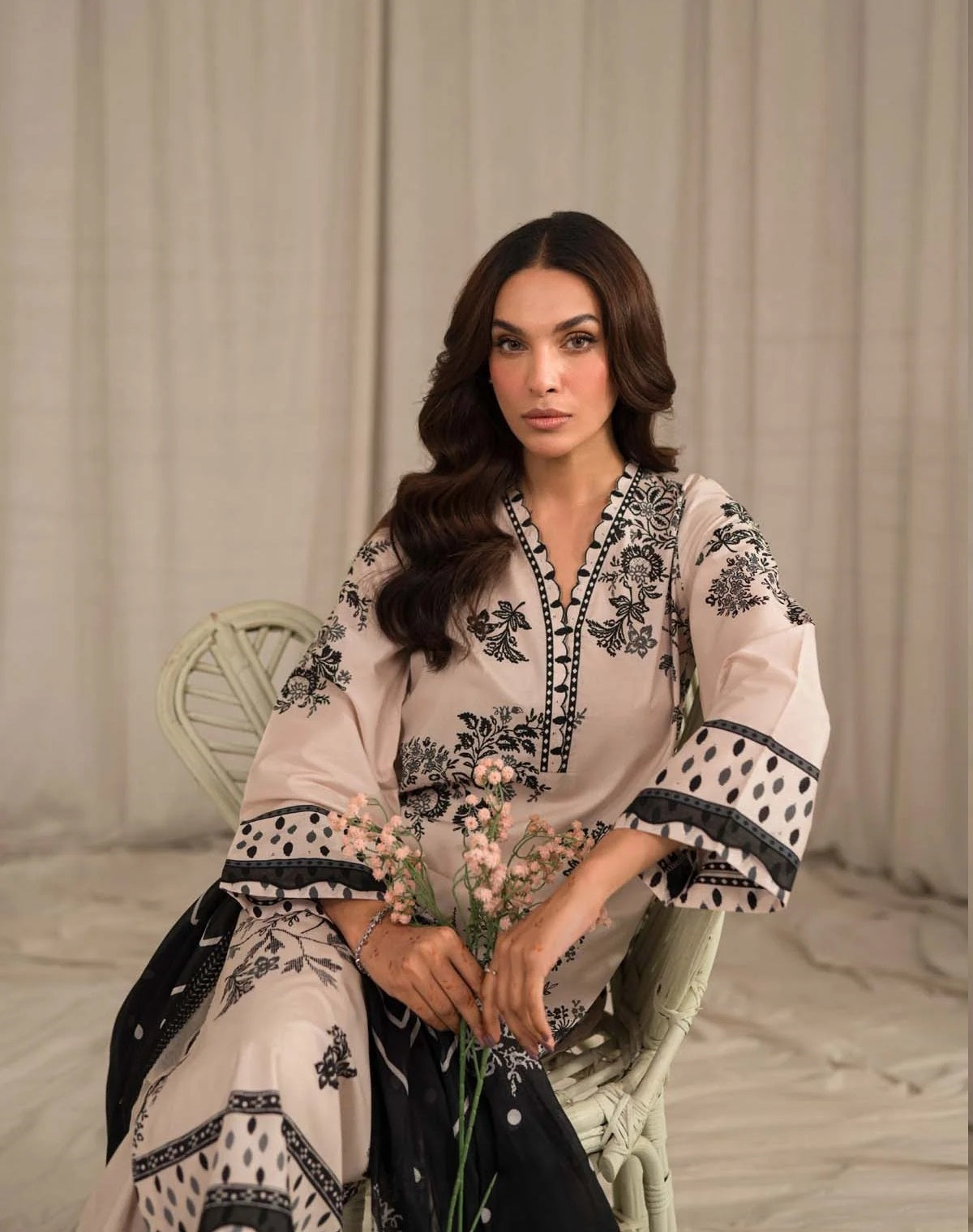 Sahar Printed Lawn Suits Unstitched 3 Piece SHR-S24-PL-V1-07 - Summer Collection
