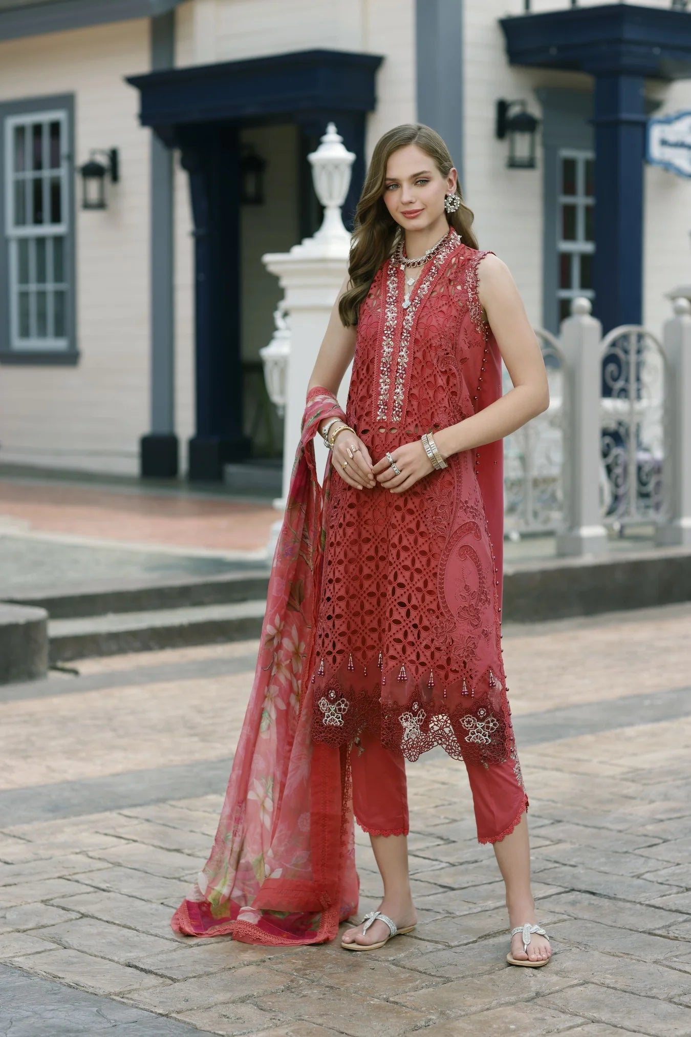Noor By Saadia Asad Embroidered Lawn Suits Unstitched 3 Piece D08 - Liana