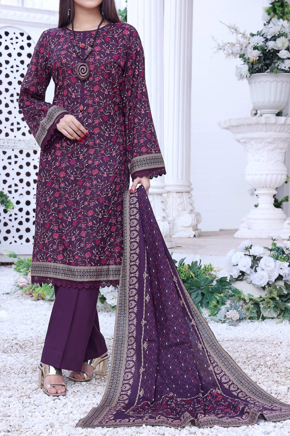 Daman By VS Textiles Printed Lawn Suits Unstitched 3 Piece VS23-805-A - Summer Collection