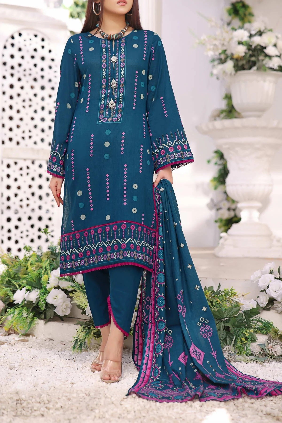 Daman By VS Textiles Printed Lawn Suits Unstitched 3 Piece VS23-806-A - Summer Collection