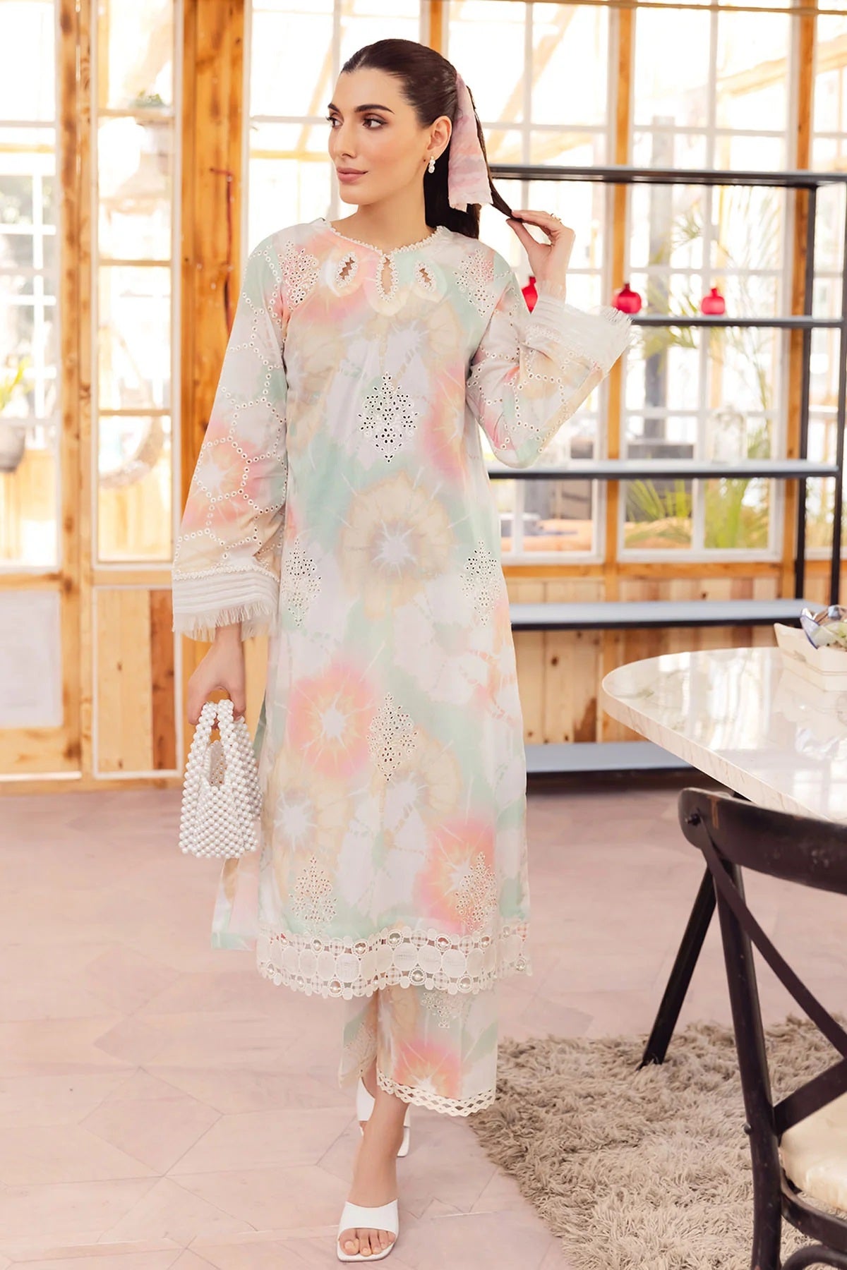 Ballerina By Nureh Embroidered Chikankari Lawn Suits Unstitched 2 Piece NU2- 84