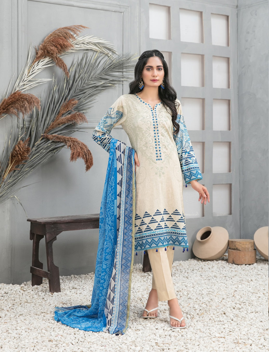 Devina by Tawakkal Embroidered Lawn Dress 3 Piece Unstitched - D-8744