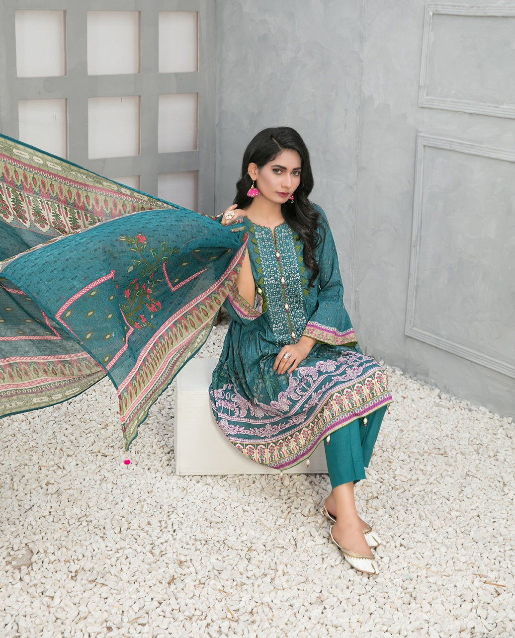 Devina by Tawakkal Embroidered Lawn Dress 3 Piece Unstitched - D-8745