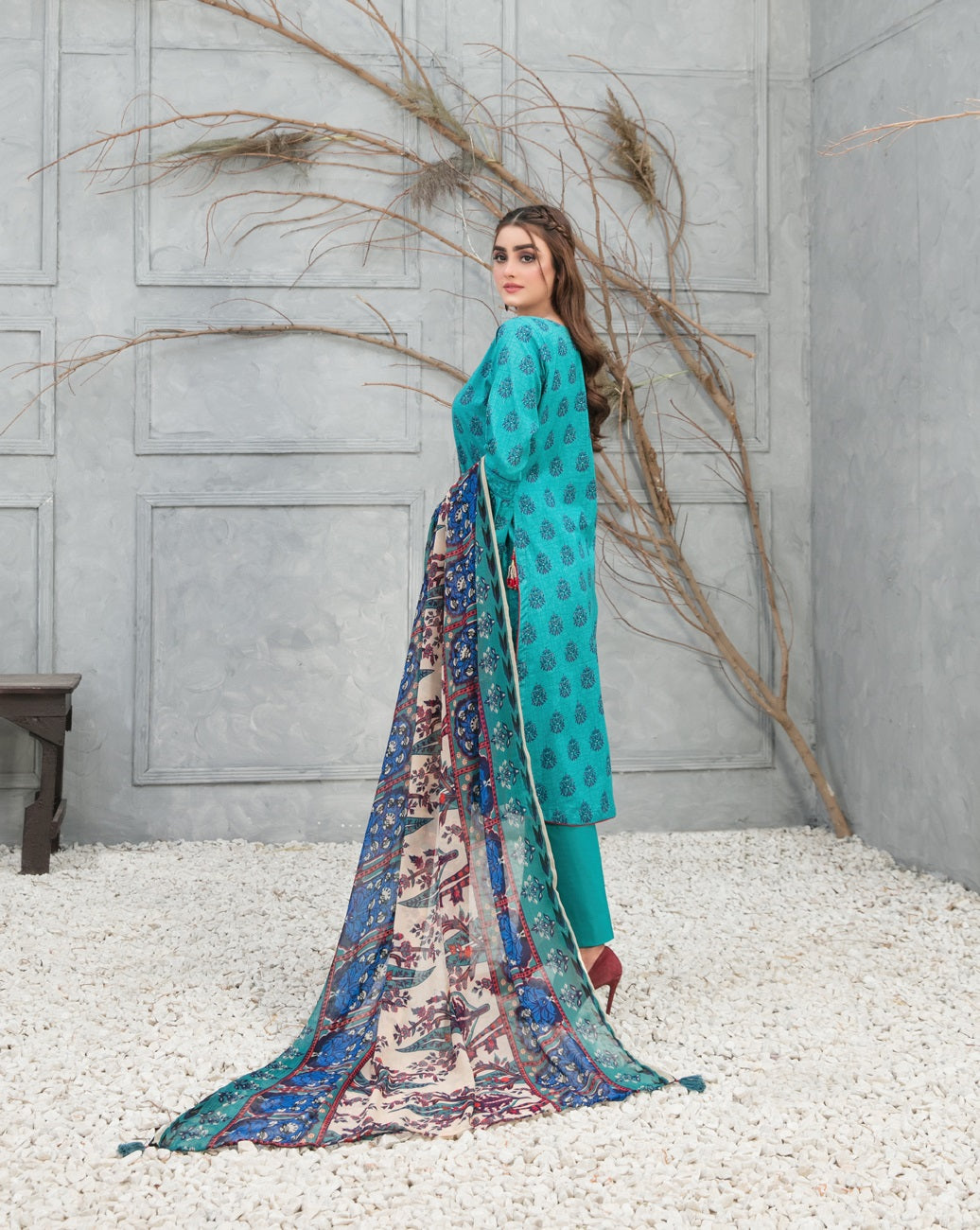 Devina by Tawakkal Embroidered Lawn Dress 3 Piece Unstitched - D-8746