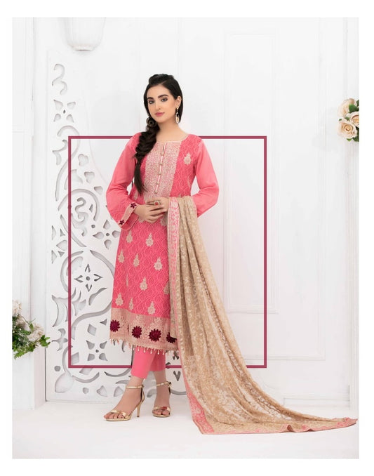 Ophelia by Tawakkal Chikankari Lawn 3pc Semi Stitched Dress - D-8882b