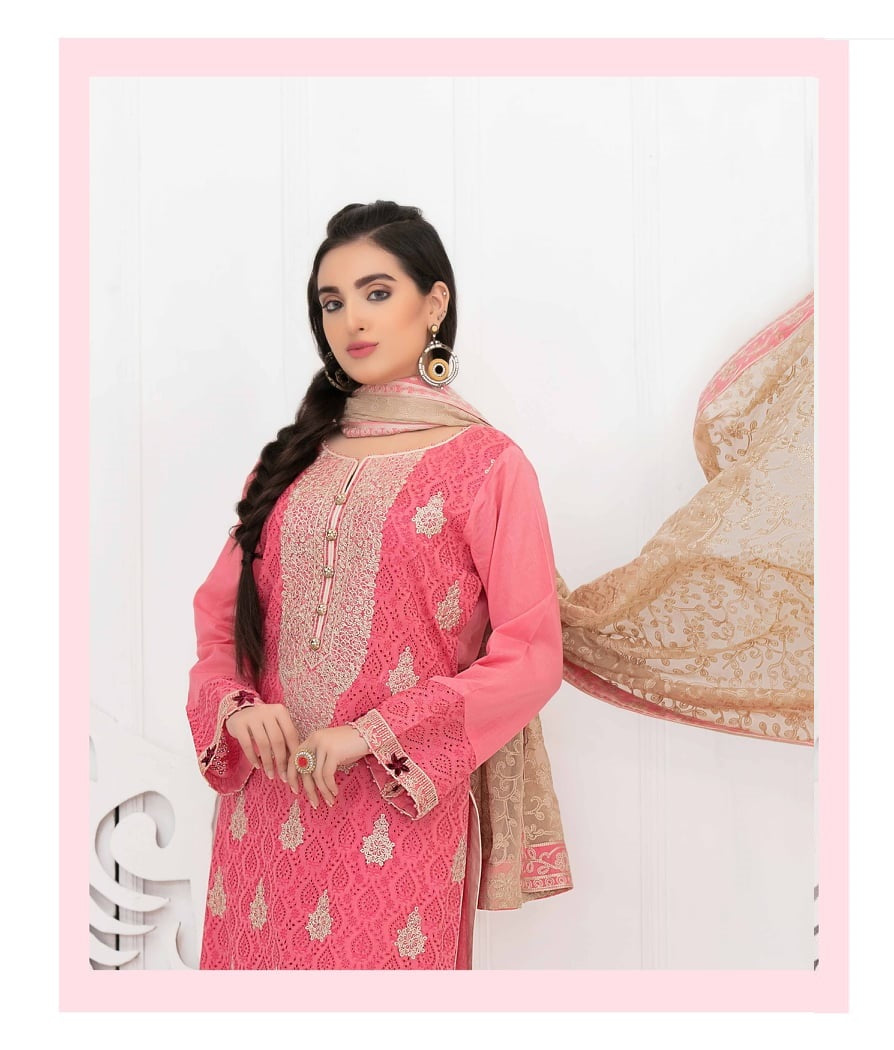 Ophelia by Tawakkal Chikankari Lawn 3pc Semi Stitched Dress - D-8882b