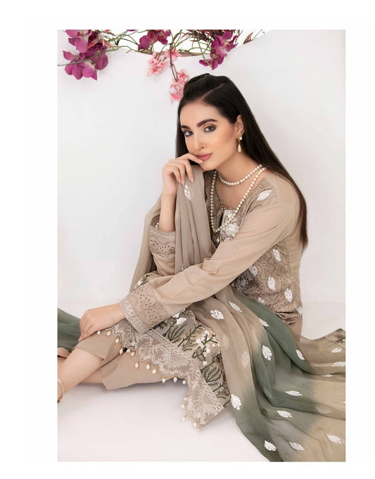 Ophelia by Tawakkal Chikankari Lawn 3pc Semi Stitched Dress - D-8883a