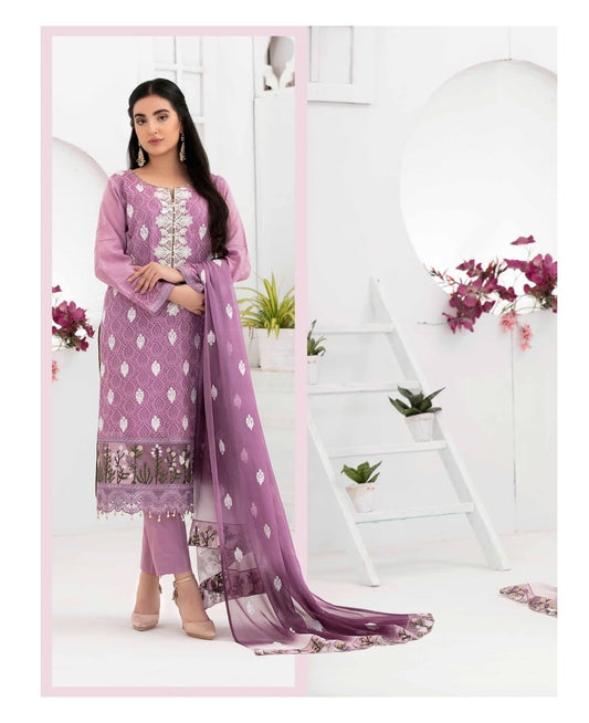 Ophelia by Tawakkal Chikankari Lawn 3pc Semi Stitched Dress - D-8883b