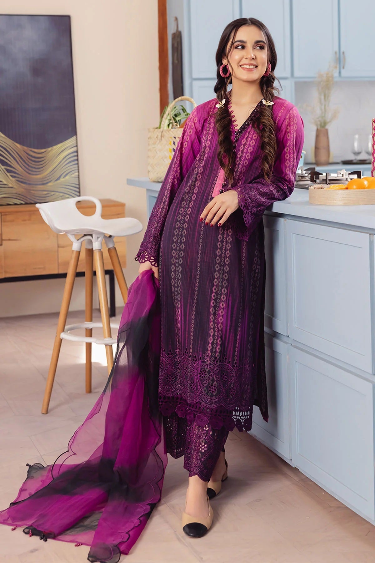 Ballerina By Nureh Embroidered Chikankari Lawn Suits Unstitched 2 Piece NU2- 89