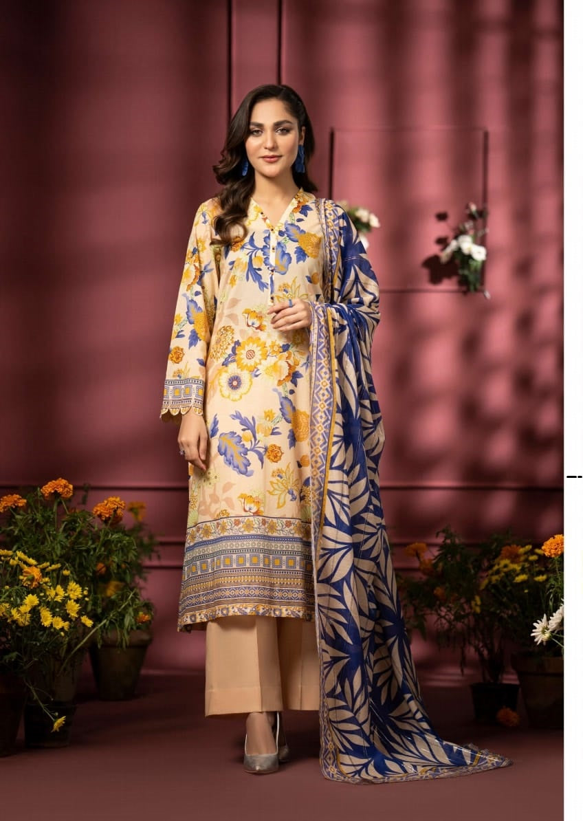 Pairoz by GJC Printed Lawn 3 piece Unstitched dress - PGJ-A08