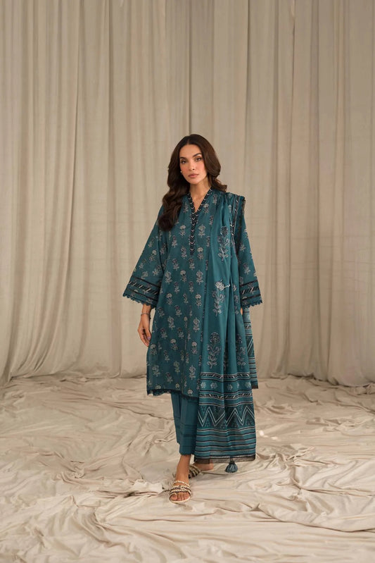 Sahar Printed Lawn Suits Unstitched 3 Piece SHR-S24-PL-V1-08 - Summer Collection