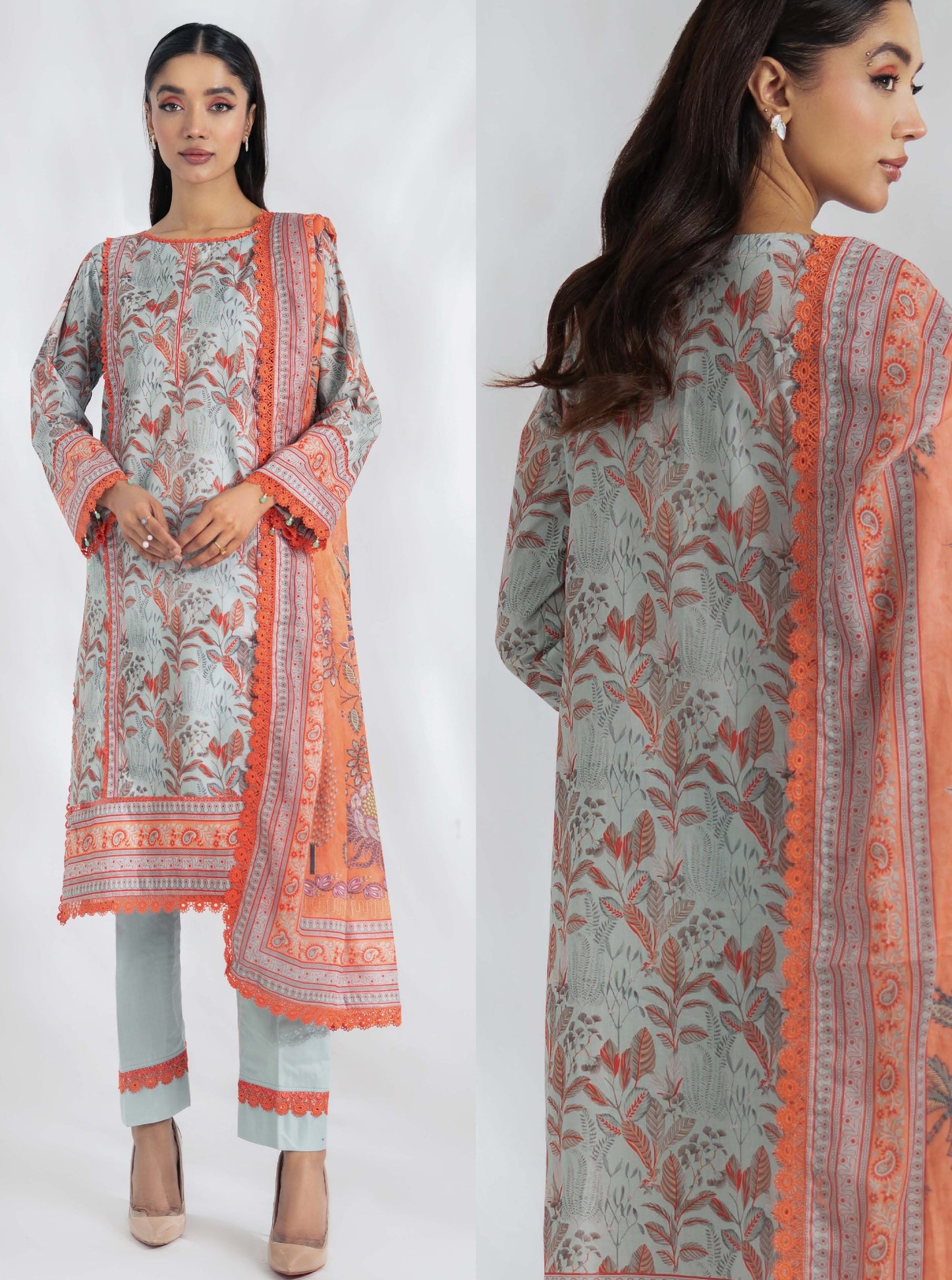 Colors by AlZohaib Textile Digital Printed 3 Piece Lawn Unstitched Dress - D08 Summer Collection