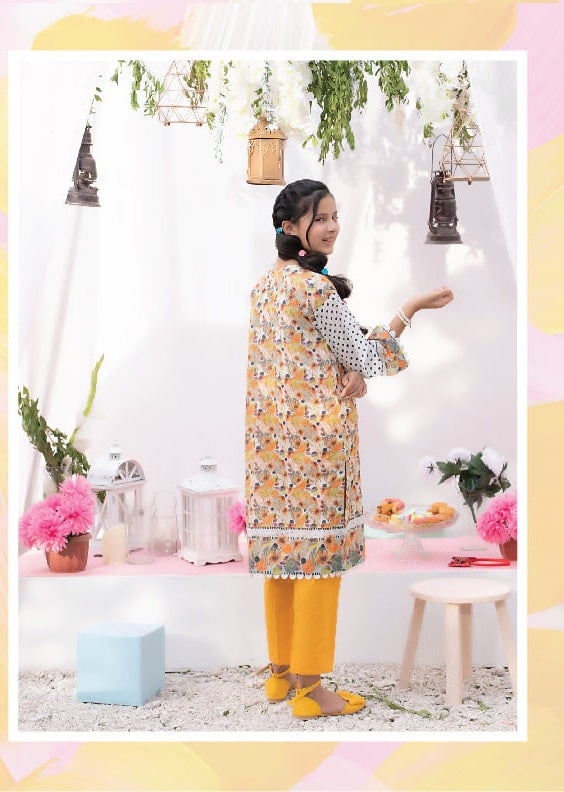 Regalia Textiles Printed Girls Lawn Suits Unstitched 2 Piece RGK-08 - Summer Collection