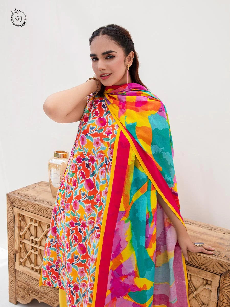 Aviva by GJ Digital Printed Lawn 2 piece Unstitched - GJAV23-A8